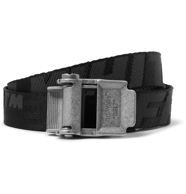 Photo: Off-White - 2.5cm Black 2.0 Industrial Logo-Jacquard Webbing Belt - Black