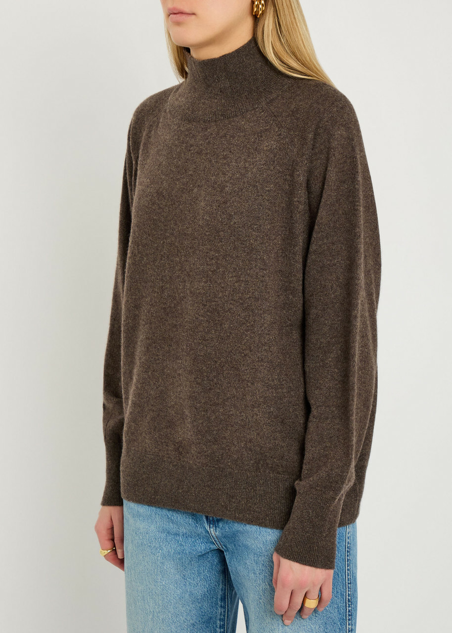 Reformation Merritt Turtleneck Cashmere Jumper Brown