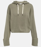 Brunello Cucinelli - Ribbed-knit cropped cotton hoodie