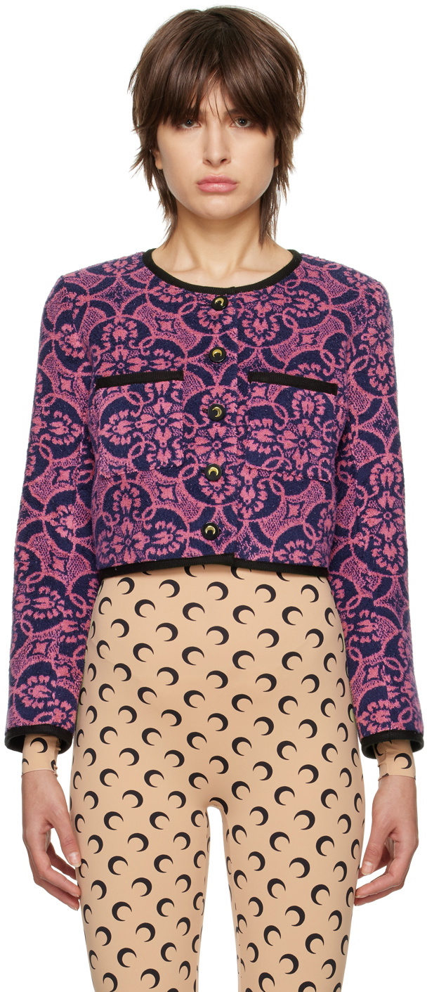 Marine Serre Pink Boxy Tailored Jacket