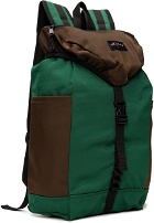 Noah Green & Brown Paneled Backpack