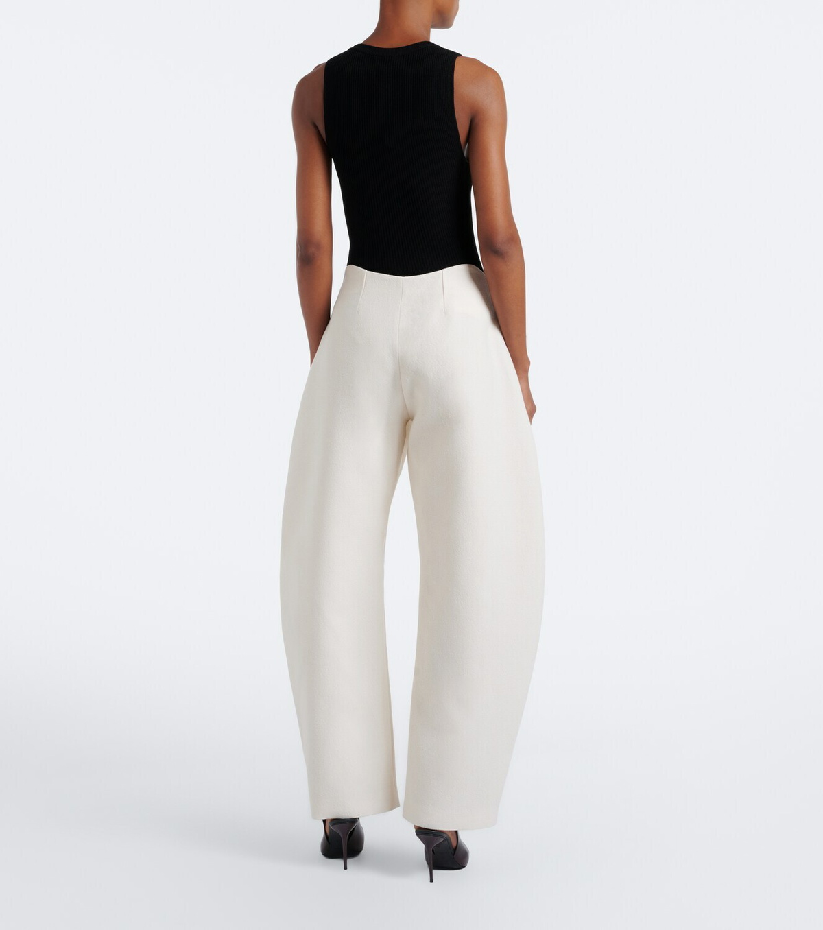 Alaïa Wool crêpe barrel-leg pants