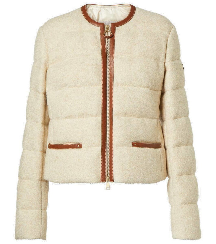 Photo: Moncler Serinde leather-trimmed down jacket