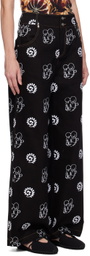 Chopova Lowena Black Flocked Jeans