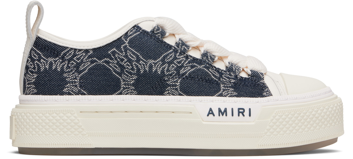 【AMIRI】ネイビーホワイト MA Quad Skel ローカットスニーカー AMIRI Ma Quad Skel Top Low Sneakers | White | FARFETCH