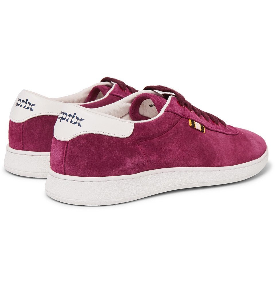 Aprix - Leather-Trimmed Suede Sneakers - Men - Burgundy