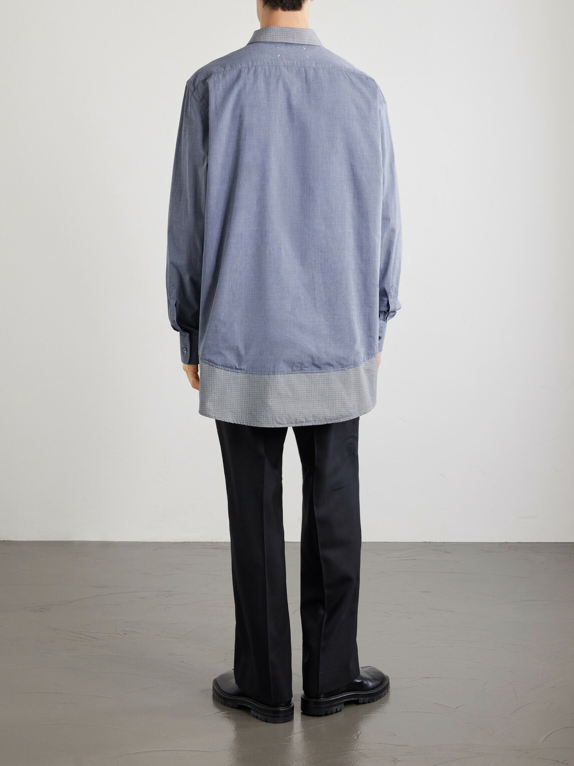 Maison Margiela - Double Checked Cotton-Poplin Shirt - Blue