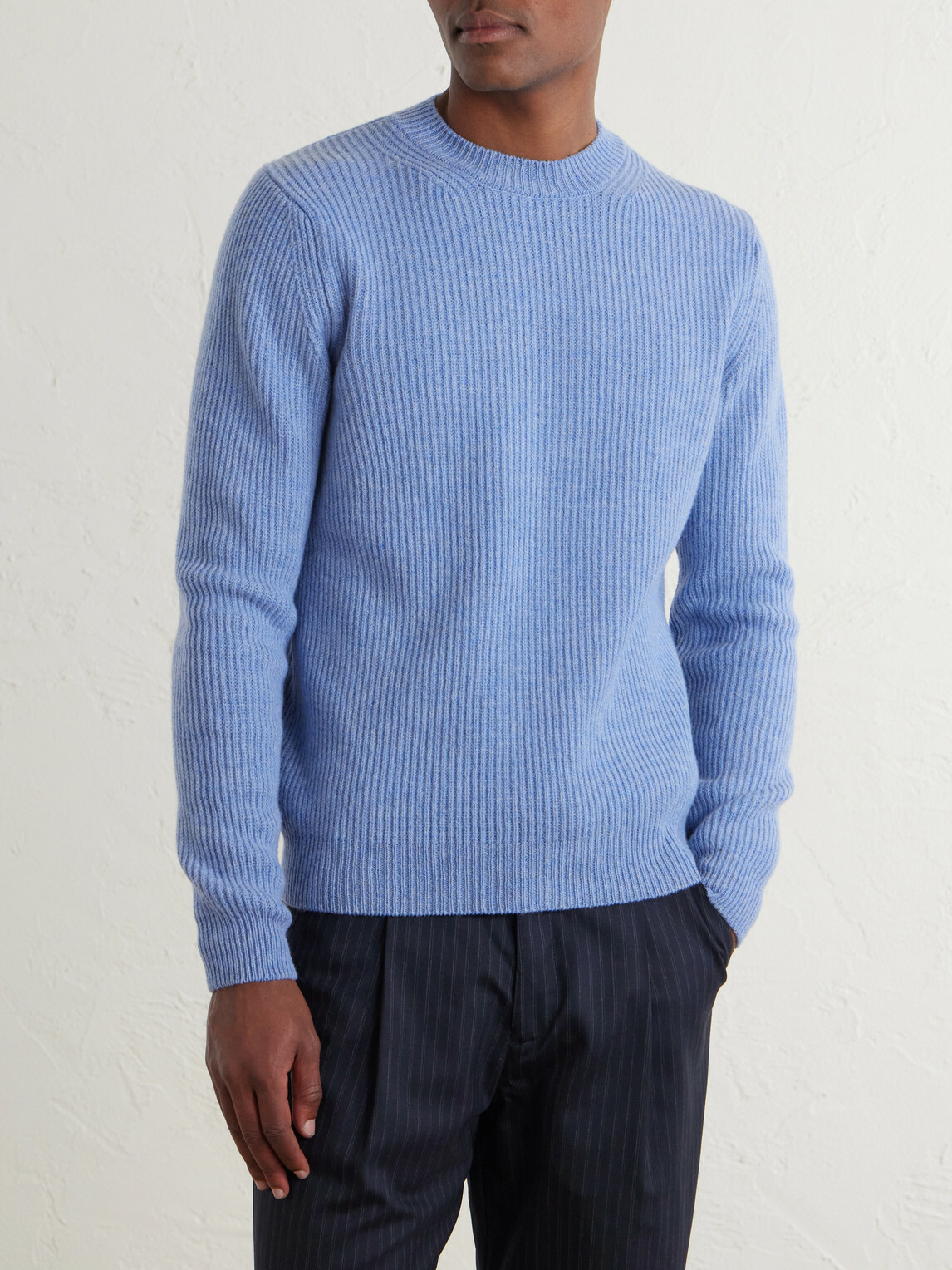 Slowear - Slim-Fit Ribbed Wool Sweater - Blue