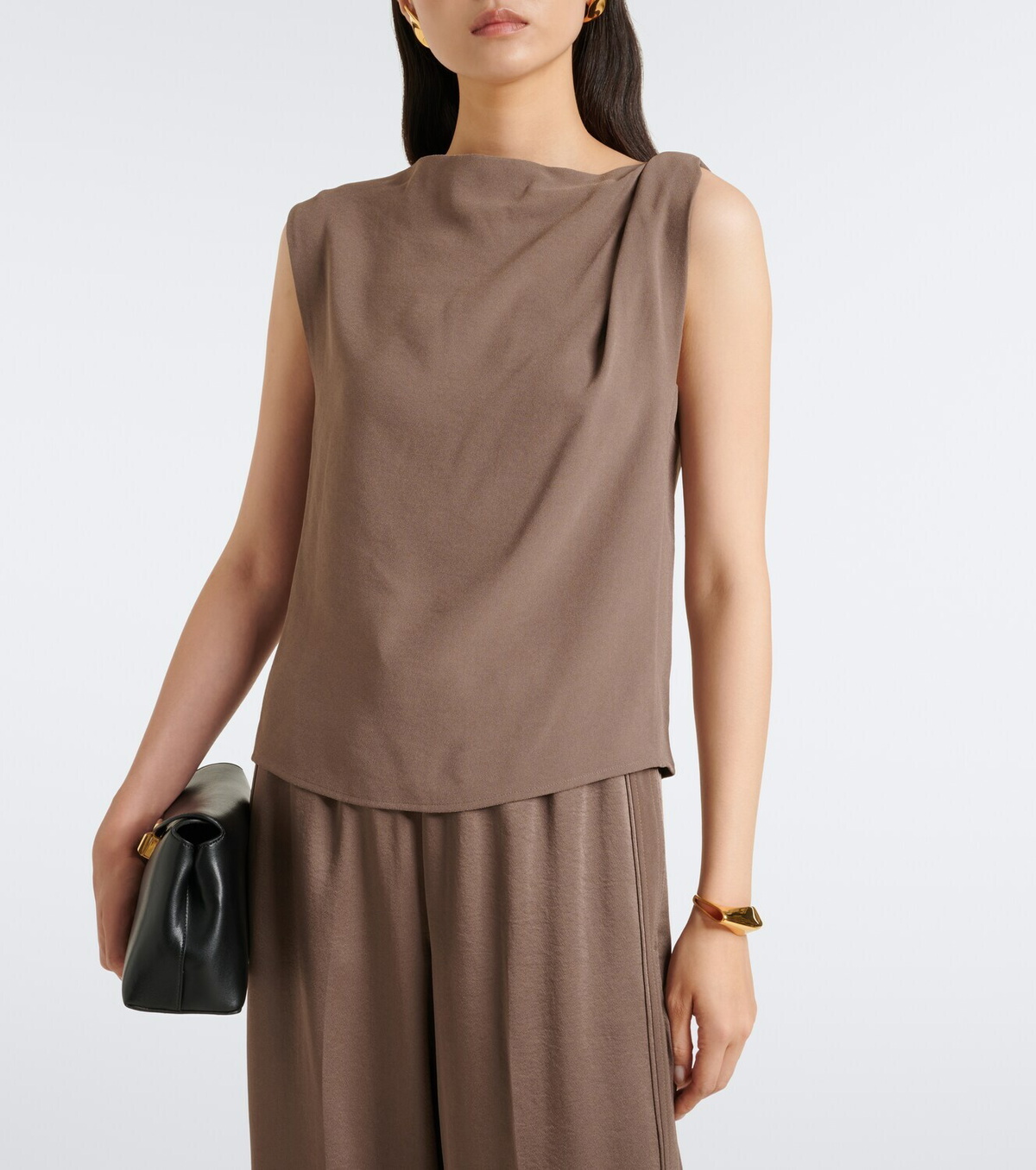 Vince Draped crêpe top