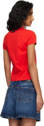 Marc Jacobs Red 'Kiss Me' Shrunken T-shirt