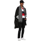 Comme des Garcons Homme White and Black Wool Scarf