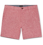 Club Monaco - Baxter Stretch Linen and Cotton-Blend Chambray Shorts - Brick