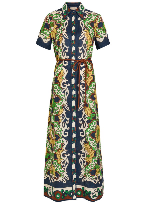Photo: Alemais Liana Printed Linen Maxi Shirt Dress Multicoloured