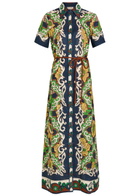 Alemais Liana Printed Linen Maxi Shirt Dress Multicoloured