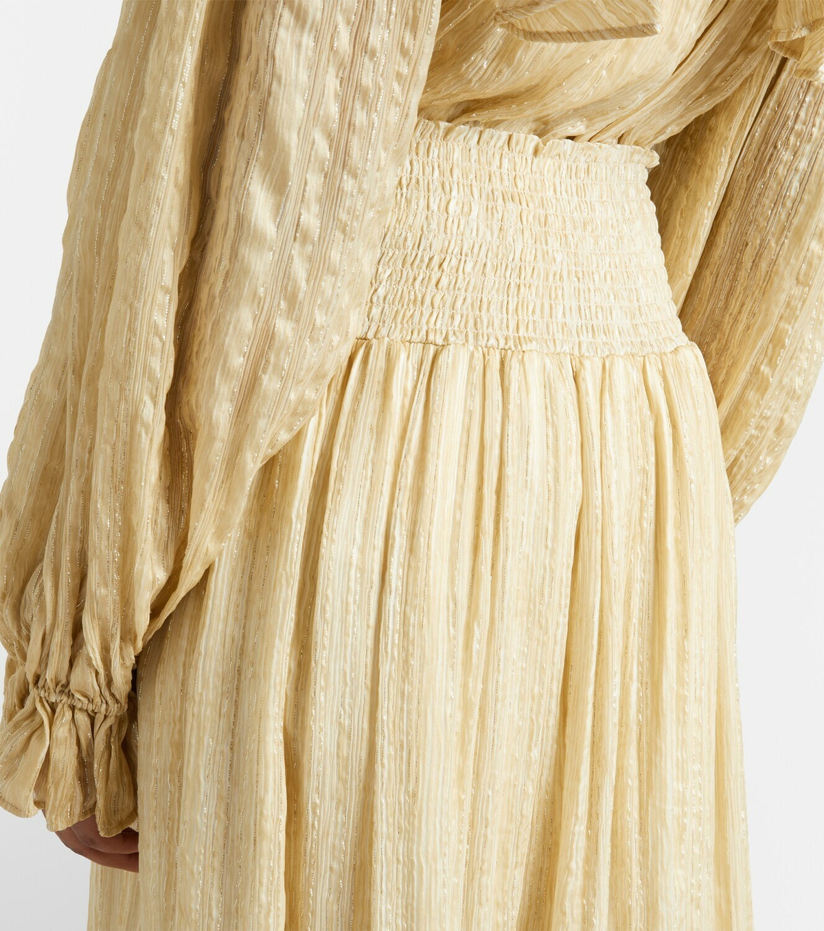 Xu Zhi Gathered striped silk-blend maxi skirt