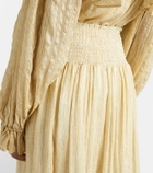 Xu Zhi Gathered striped silk-blend maxi skirt