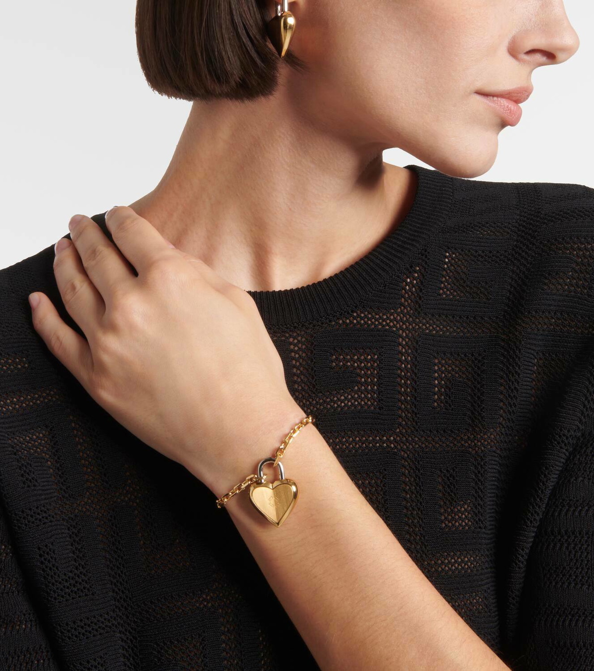Givenchy Heart Lock chain bracelet