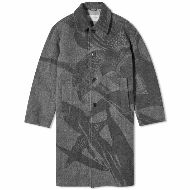 Photo: Dries Van Noten Men's Rankle Pattern Wool Coat in Grey