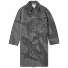 Dries Van Noten Men's Rankle Pattern Wool Coat in Grey