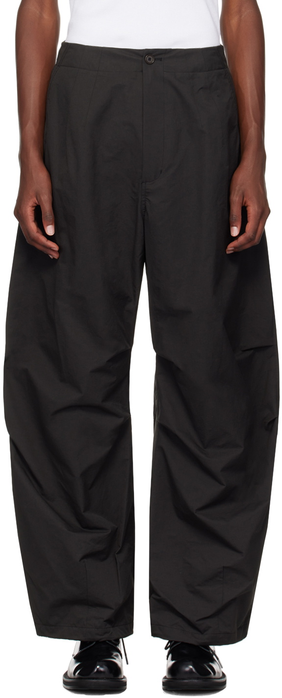 AMOMENTO Black Wide Capri Trousers