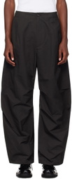 AMOMENTO Black Wide Capri Trousers