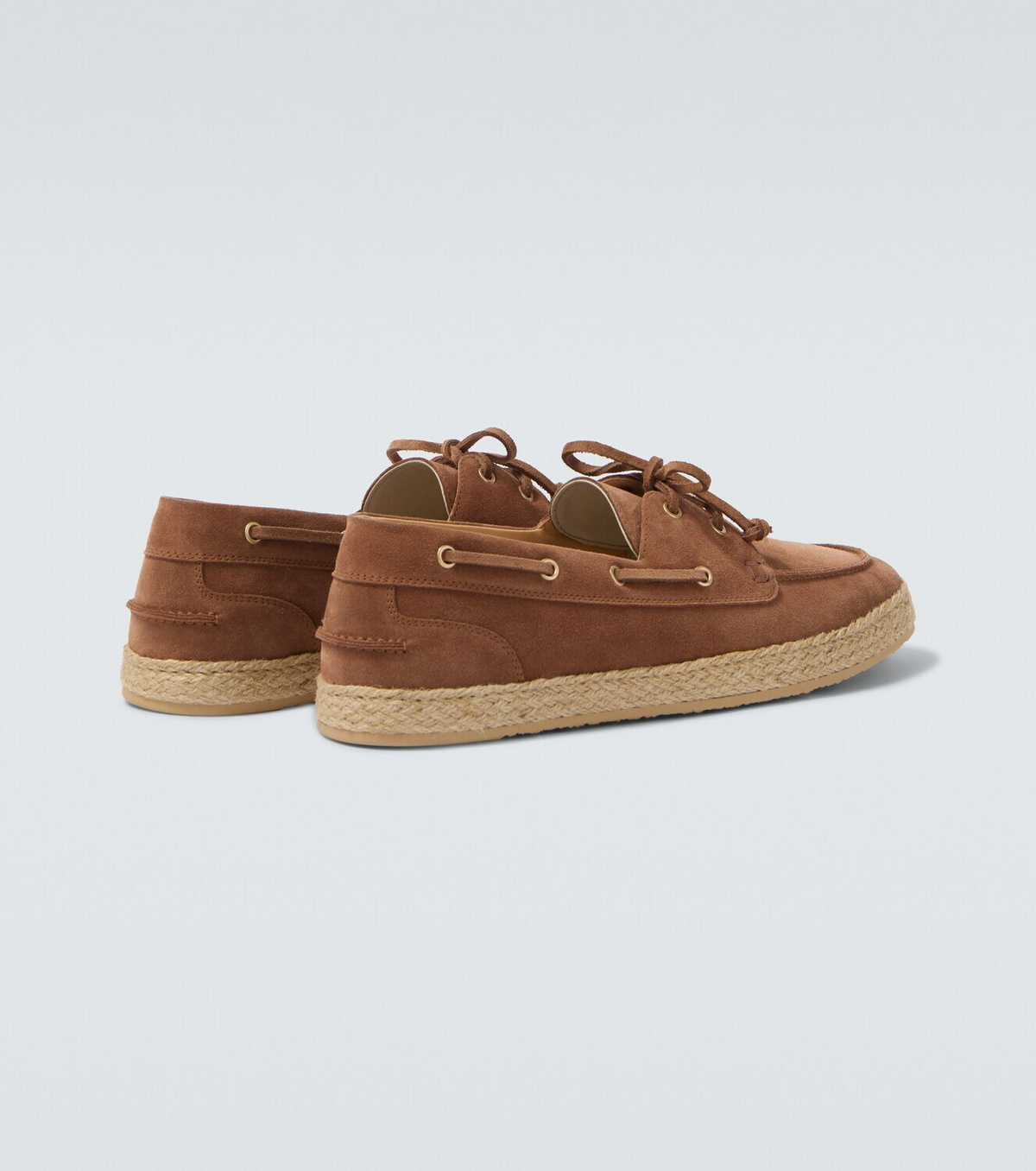 Brunello Cucinelli Jute-trimmed suede boat shoes