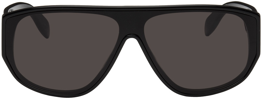 Alexander McQueen Black Graffiti Mask Sunglasses Alexander  display picture 1