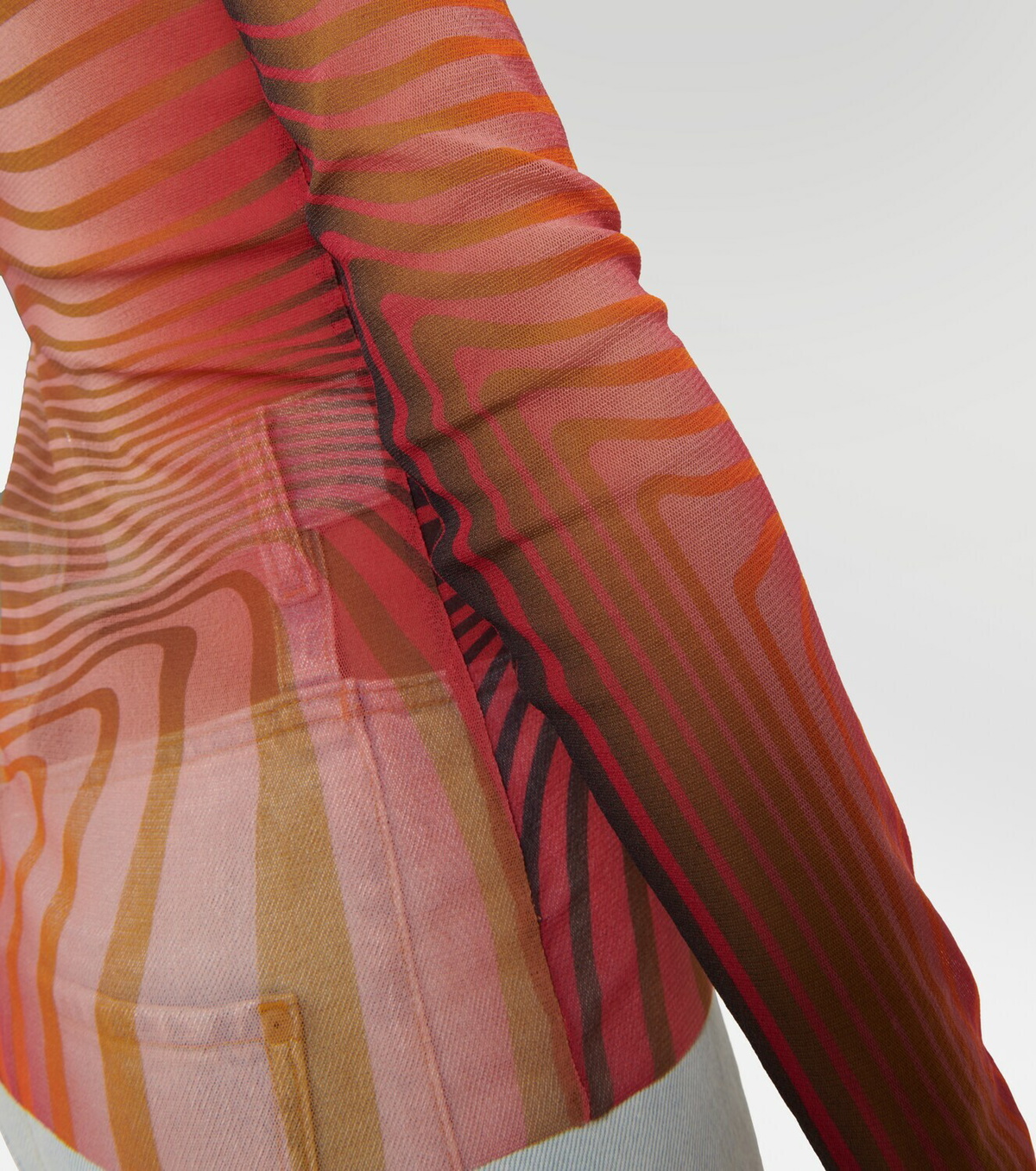 Jean Paul Gaultier Morphing Stripes mesh top