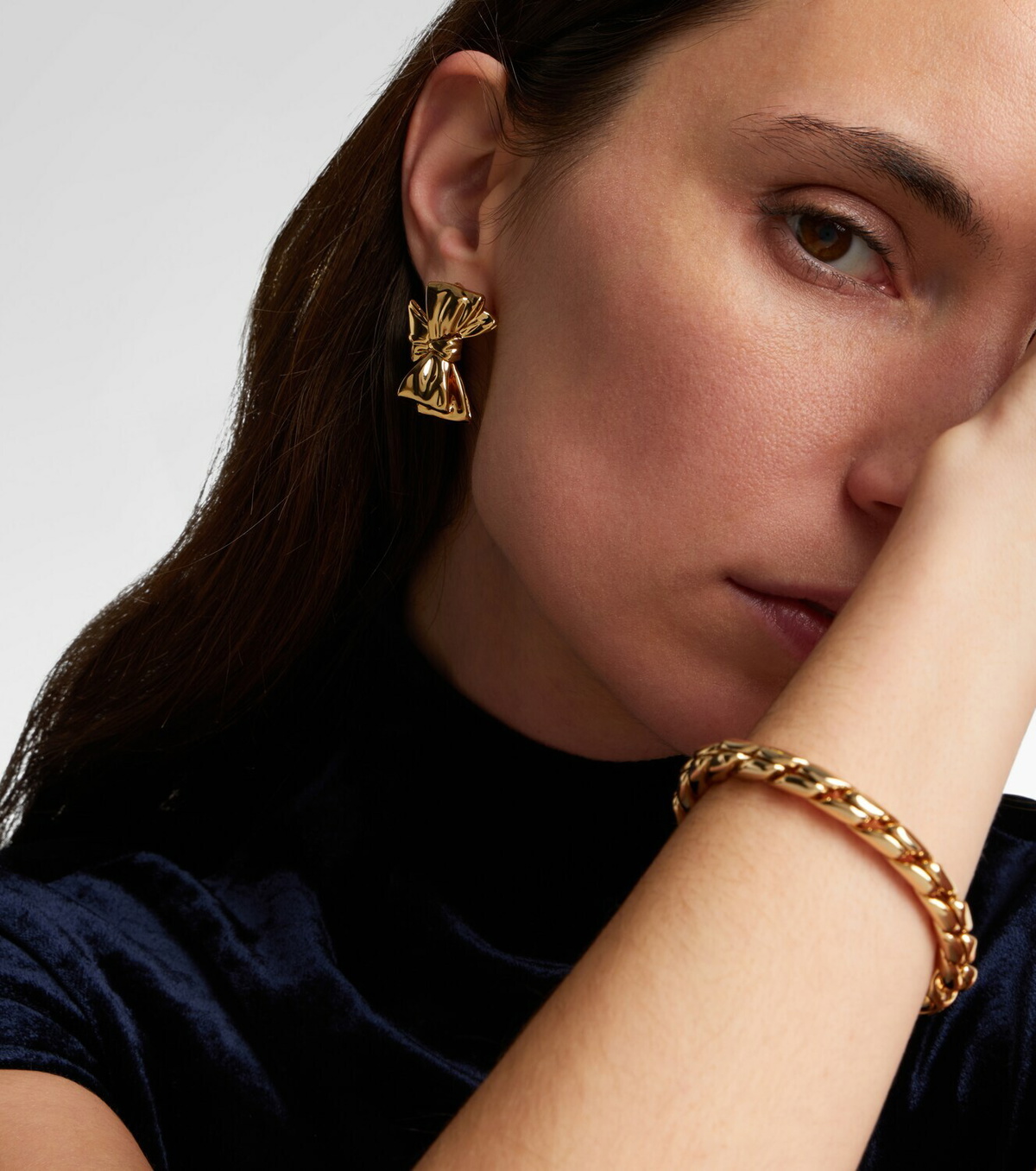 Jennifer Fisher Bow Small gold-plated earrings