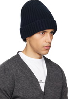 Maison Margiela Navy Ribbed Beanie