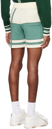 Rhude Off-White & Green Jacquard Shorts