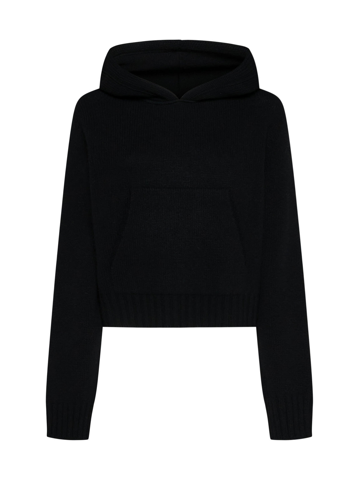 パーカー・フーディ Palm Angels Cropped Black Hoodie With Contemporary Details Palm Angels Black Cropped Hoodie Palm Angels