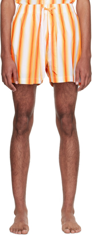 Photo: Tekla Orange Stripe Pyjama Shorts