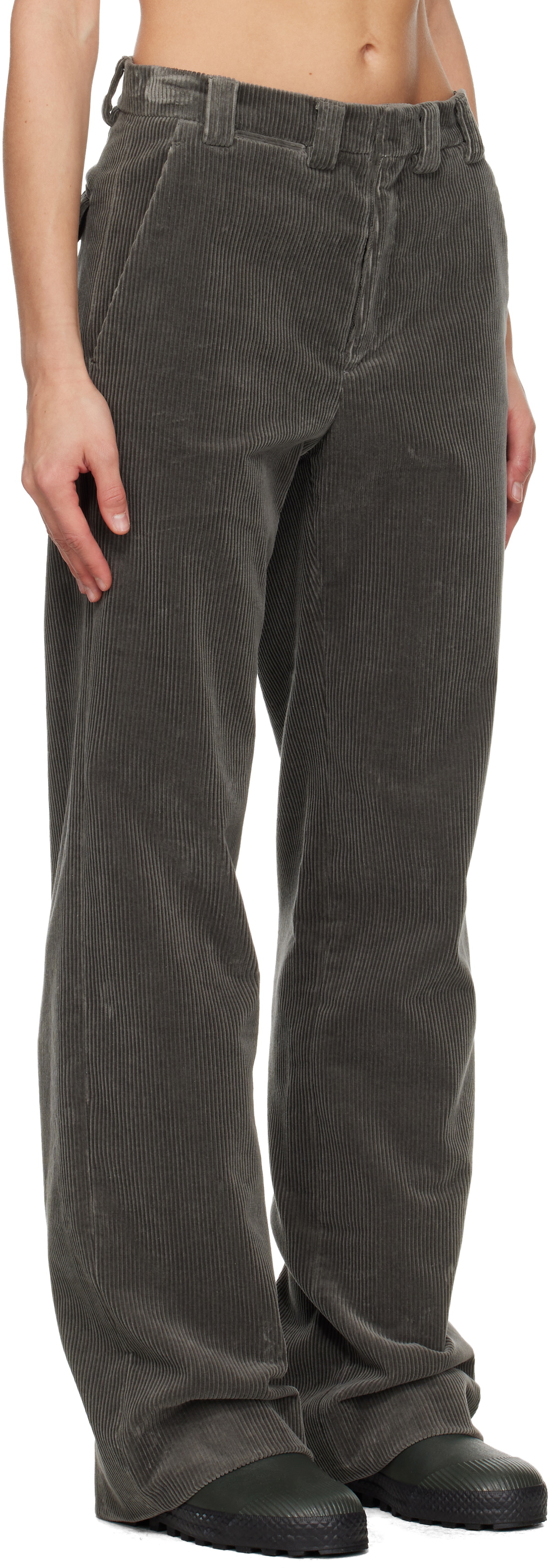 Rier SSENSE Exclusive Gray Corduroy Trousers