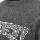 Givenchy Men's Embroidered College Logo Crew Knit in Black/Natural