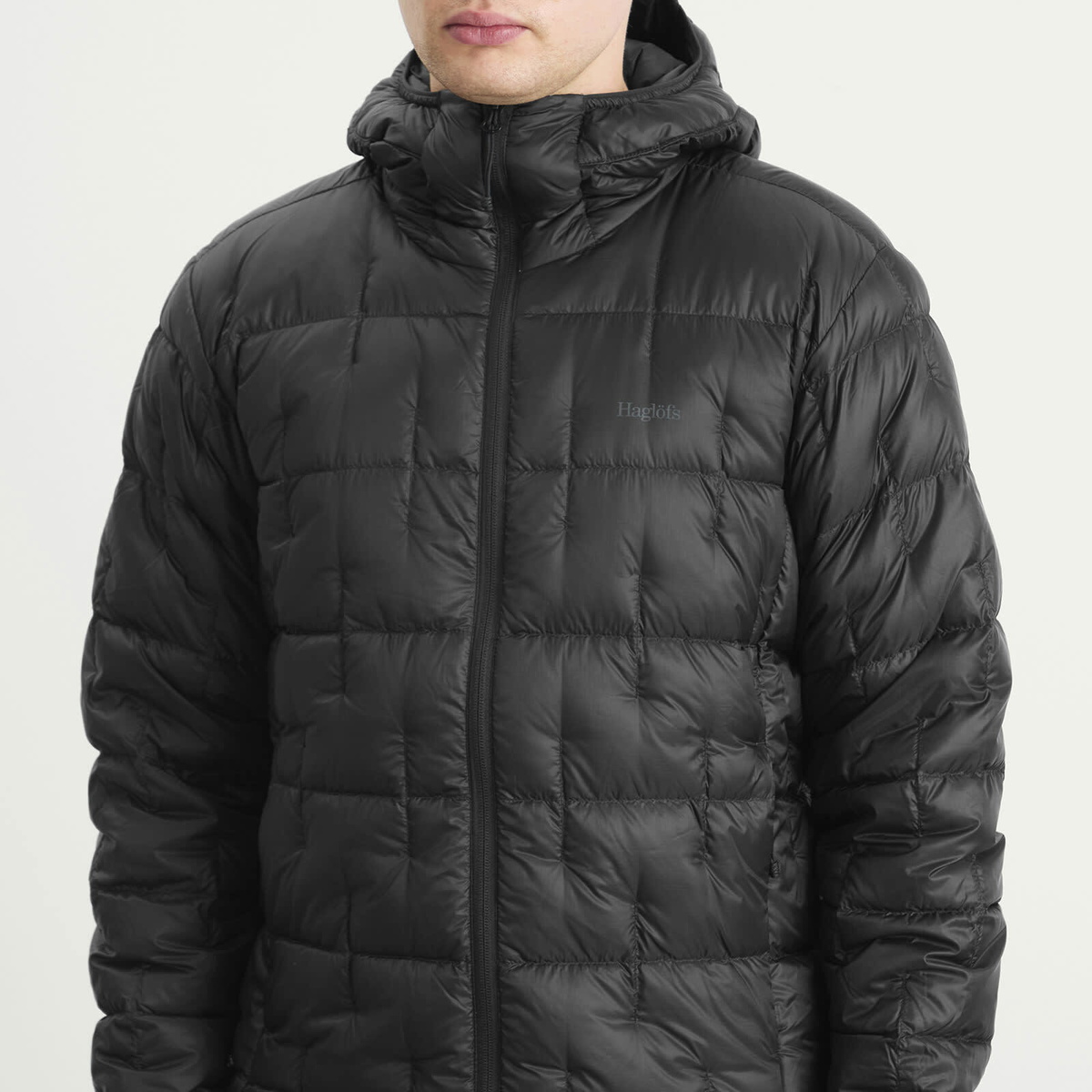 Haglöfs Men's Hede Down Hooded Jacket in True Black