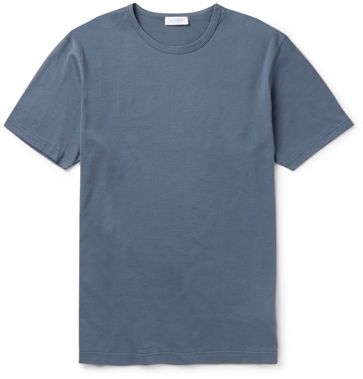 Photo: Sunspel - Slim-Fit Cotton-Jersey T-Shirt - Men - Storm blue