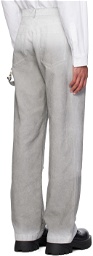1017 ALYX 9SM White & Gray Overdyed Carpenter Trousers