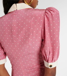 Alessandra Rich Bow-detail polka-dot silk maxi dress