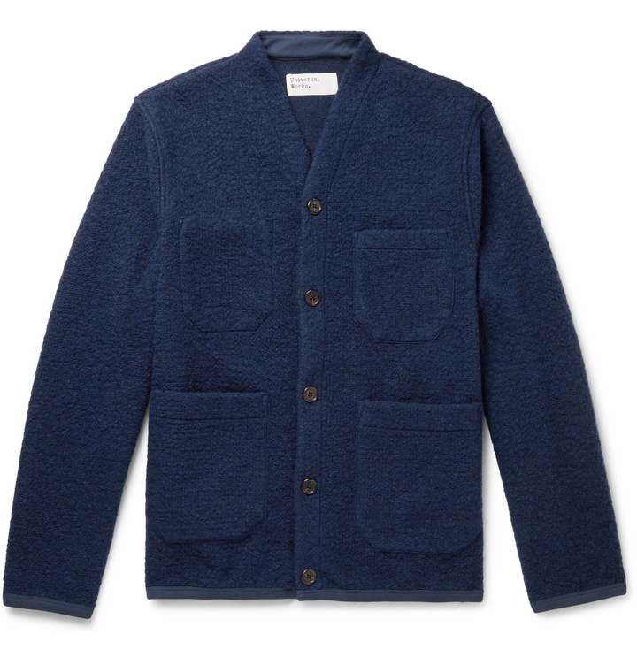 Photo: Universal Works - Fleece Cardigan - Blue