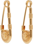 Versace Gold Safety Pin Earrings