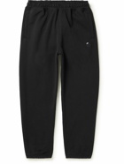 Stussy - Appliquéd Cotton-Blend Jersey Sweatpants - Black