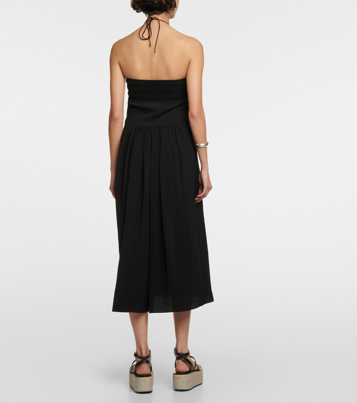 Vince - Ruched halterneck voile midi dress Vince
