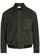 Frame Suede Bomber Jacket Dark Grey