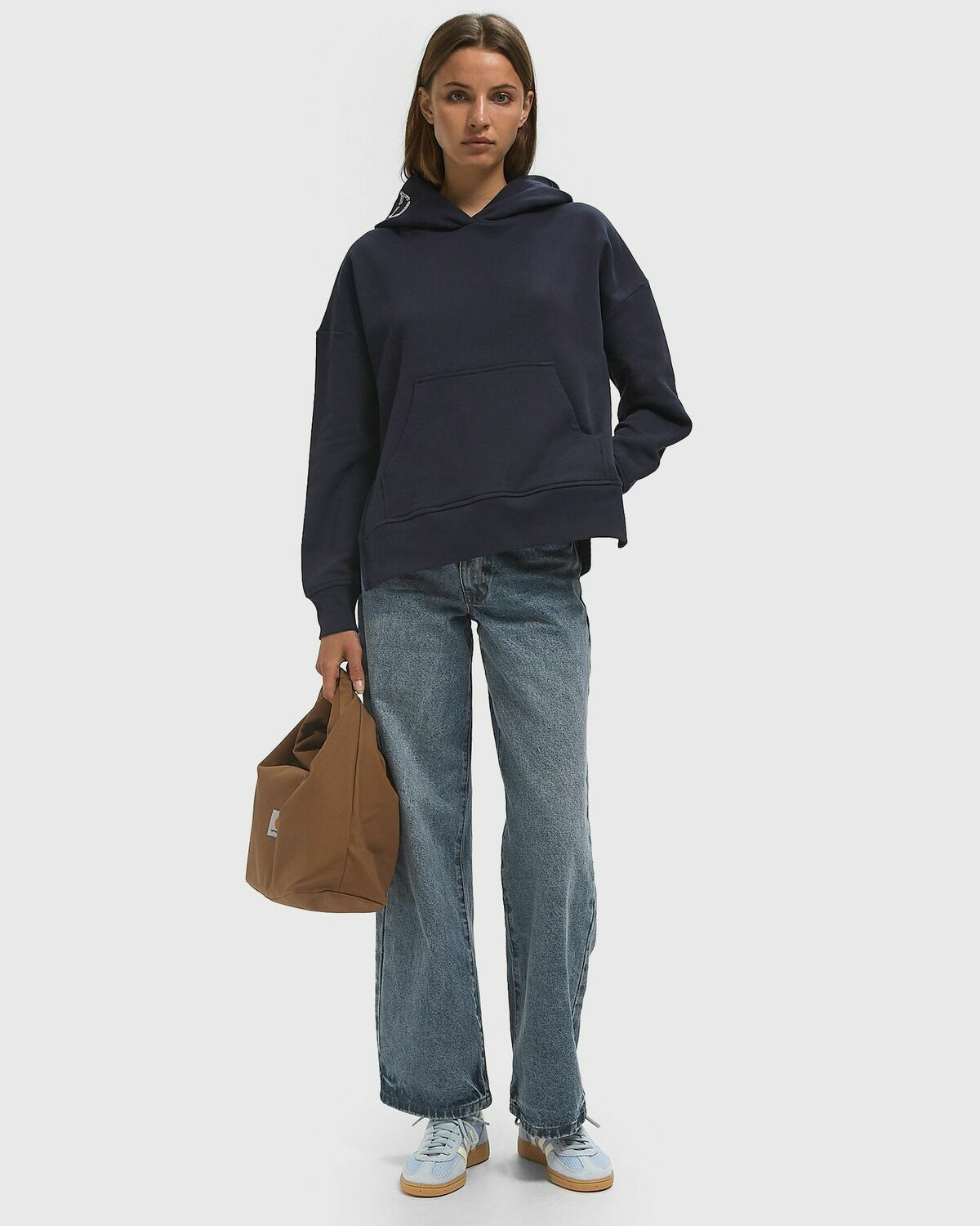 CLOSED LOGO HOODIE Blue Womens Longsleefe