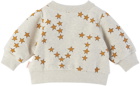 TINYCOTTONS Baby Gray Tiny Stars Sweatshirt