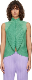 PLEATS PLEASE ISSEY MIYAKE Green Leaf Top