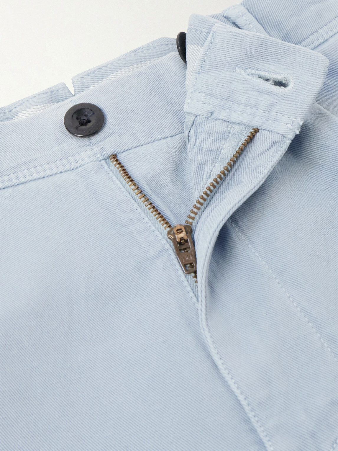 Slowear - Tapered Pleated Cotton-Blend Gabardine Trousers - Blue