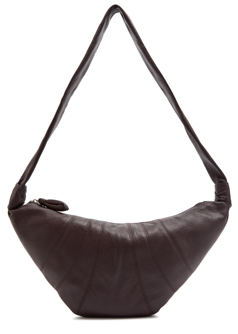Lemaire Croissant Medium Grained Leather Shoulder bag - Dark Brown - One Size