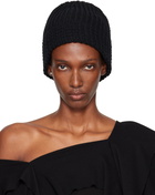 YOHJI YAMAMOTO Black Cardigan Stitch Knit Beanie